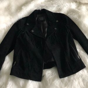 Sanctuary Suede Dylan Fringe Jacket in Black